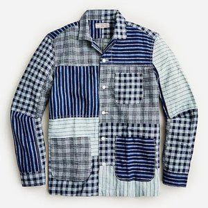 J.Crew Wallace & Barnes camp-collar shirt in indigo